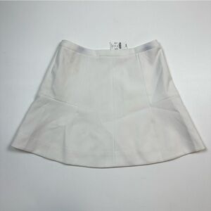 J. Crew Ivory Fluted A-line skirt Sz 8 Business Casual Lined Mini Above The Knee